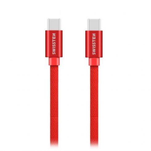 Swissten Data Cable Textile USB-C / USB-C 1.2 M Rdeča