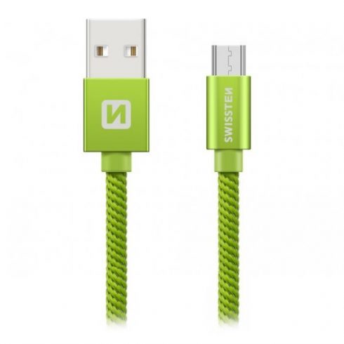 Podatkovni kabel Swissten Textile Usb / Micro Usb 1,2 M zelen