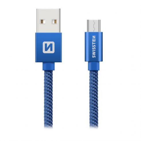 Podatkovni kabel Swissten Textile Usb / Micro Usb 1,2 M moder