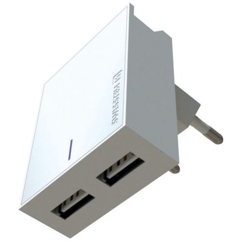 Omrežni adapter Swissten Smart Ic 2X Usb 3A Napajalni + podatkovni kabel Usb / Lightning 1,2 M Bela