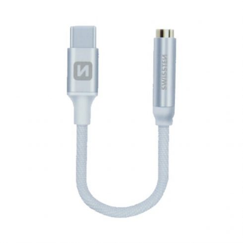 Swissten Audio Adapter Textile Usb-C/Jack (ženski) 0,15 M Srebrna