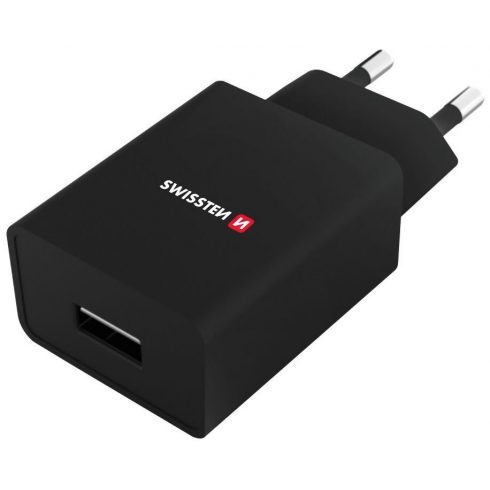 Omrežni adapter Swissten Smart Ic 1X Usb 1A Napajalni + podatkovni kabel Usb / Tip C 1,2 M Črna