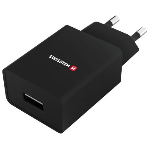 Omrežni adapter Swissten Smart Ic 1X Usb 1A Napajalni + podatkovni kabel Usb / Lightning 1,2 M Črna