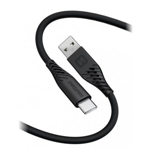 Swissten Data kabel MEHKI SILIKON USB / USB-C 1,5 M 60W ČRN