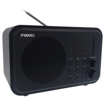   Maxxo internet. radio DT02 /DAB+ /FM /Wifi /BT rep. /dál, ovl /line out /češki meni /2000mAH bat. /UPnP, DLNA /budilka