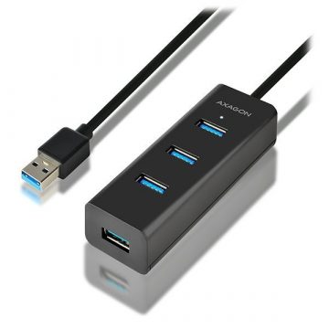   AXAGON zvezdišče USB-A / HUE-S2BL / USB 3.2 Gen1 / 4x USB-A / MicroUSB / 1,2 m