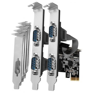   AXAGON PCIe krmilnik 4x serijska vrata (RS-232) / PCEA-S4N / 250 kbps / LP nosilec