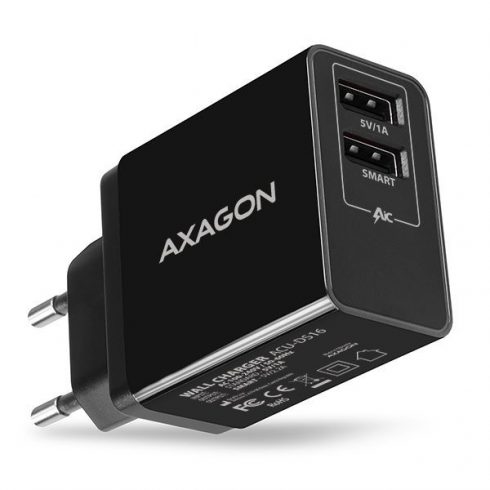 AXAGON omrežni polnilec 16W / ACU-DS16 / 2x USB-A / 5V/2,2A + 5V/1A