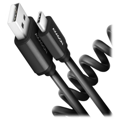 AXAGON podatkovni in polnilni kabel TWISTER USB-A na USB-C / USB2.0 / 3A / ALU / TPE / 0,6m / črn