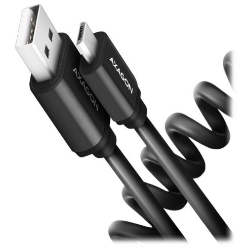 AXAGON podatkovni in polnilni kabel TWISTSER USB-A na Micro USB / USB 2.0 / 2.4A / ALU / TPE / 0,6m / črn