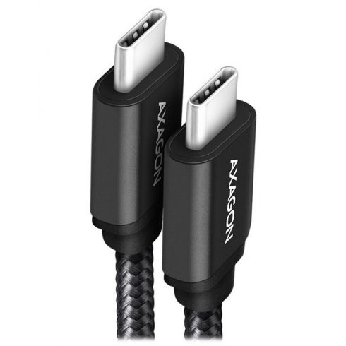 AXAGON podatkovni in polnilni kabel SPEED USB-C na USB-C / USB 3.2 Gen1 / PD 60W 3A / ALU / pleten / 1m / črn