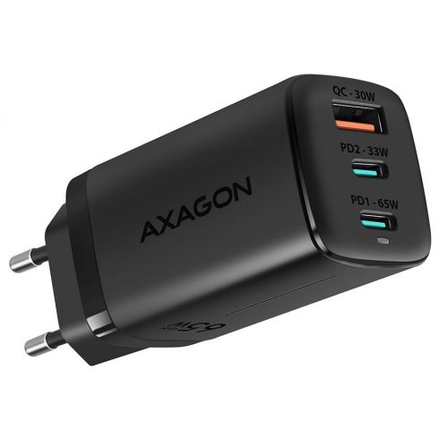 AXAGON omrežni polnilec / ACU-DPQ65 / USB-A / 2x USB-C / PD3.0/QC4+/PPS/Apple, 65W