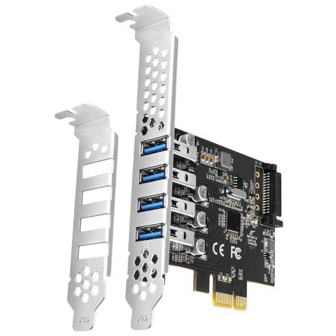 AXAGON PCIe krmilnik za 4x USB 3.2 Gen1 / PCEU-43RS / SP & LP