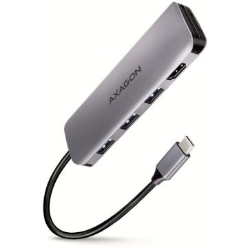   AXAGON zvezdišče USB-C 5v1 / HMC-HCR3A / USB 3.2 Gen1 / 3x USB-A / HDMI / MicroSD/SD / kovinsko ohišje / 0,2 m