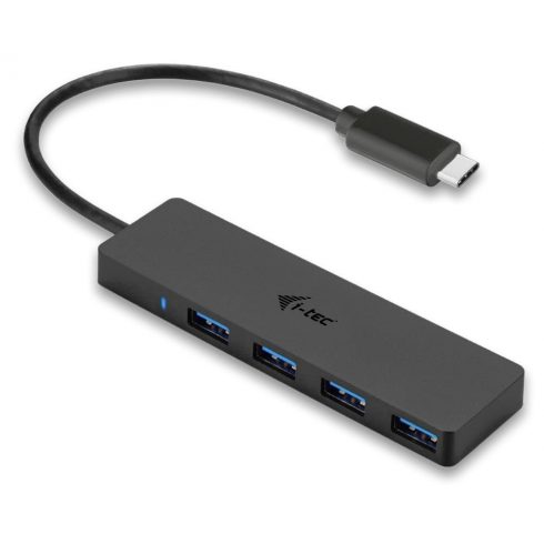 i-tec USB Slim HUB/ 4 vrata/ USB 3.0 vrata za napravo USB-A na USB 3.1 Type C/ črna