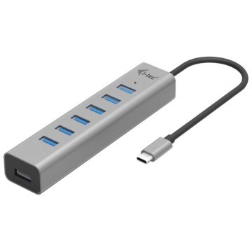   i-tec USB-C polnilni HUB kovinski/ 7 vrat/ USB-A 3.2 Gen 1/ kovinski