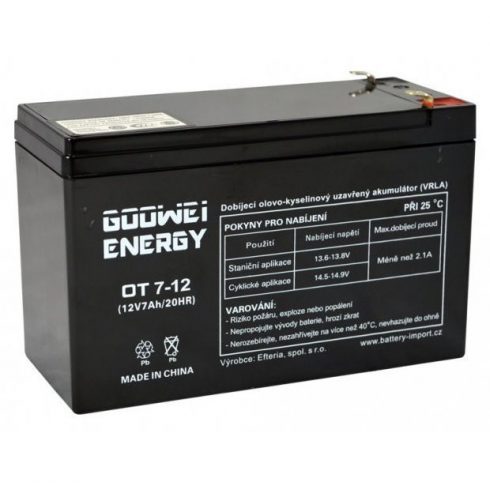 GOOWEI ENERGY Pb rezervna baterija VRLA AGM 12V/7.2Ah (OT7.2-12 F2)