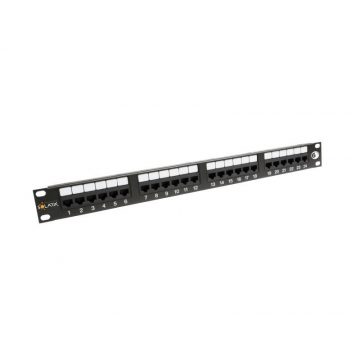 Solarix Patch panel 24 x RJ45 CAT6 UTP 350 MHz črna 1U