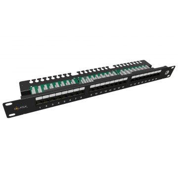   Solarix Patch panel 24x RJ-45 Cat5e UTP z veznim trakom 1U SX24L-5E-UTP-BK-N