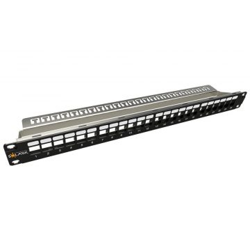   Solarix 19" Unmounted Modular Patch Panel 24 Ports 1U SX24M-0-STP-BK-UNI-N