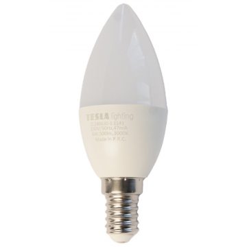   Tesla LED žarnica CANDLE candle/E14/6W/230V/500lm/25.000h/3000K topla bela/220st