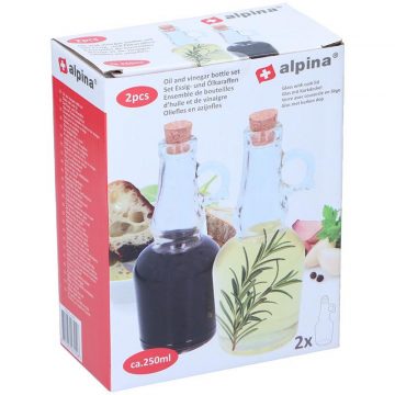 Alpina - Steklenica z zamaškom za olje/kis 250ml 2 kom.