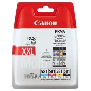   Canon originalno črnilo CLI-581 XXL CMYK Multi Pack (CMYK, 4x11,7 ml) za Canon PIXMA TR7550, TR8550, TS615