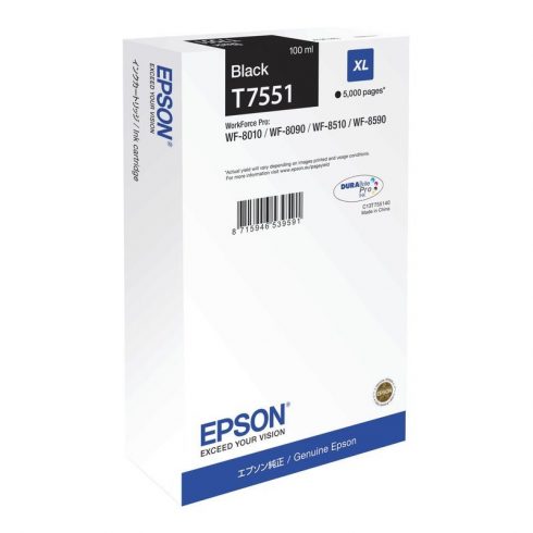 Epson kartuša/ C13T755140/ WF-8090/ 8590/ 5000 strani/ XL Črna