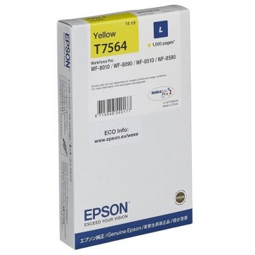   Epson Ink Cartridge/ C13T756440/ DURABrite Pro/ Velikost L/ WF-8010/WF-8510/WF-8090/WF-8590/ Rumena