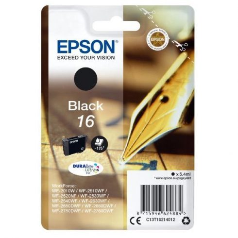 Kartuša s črnilom Epson/ T1621/ Singlepack 16 DURABrite Ultra Ink/ Črna