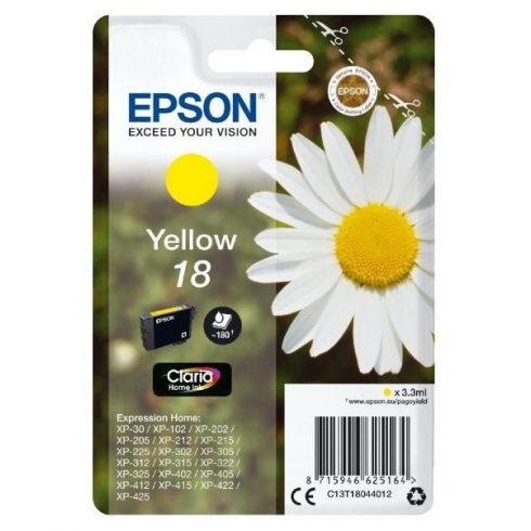 Epson črnilna kartuša/ T1804/ Singlepack 18 Claria Home Ink/ Yellow