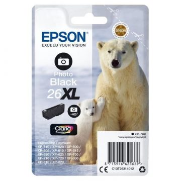   Epson kartuša s črnilom/ T2631/ Singlepack 26XL Claria Premium Ink/ Photo Black