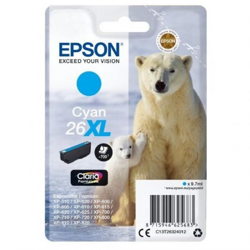 Kartuša s črnilom Epson/ T2632/ Singlepack 26XL Claria Premium Ink/ Cyan