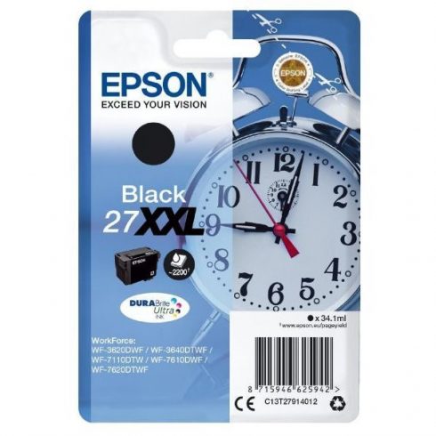 Kartuša s črnilom Epson/ T2791/ Singlepack 27 XXL DURABrite Ultra Ink/ WF-3620DWF/ XXL črna