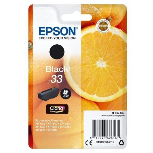 Kartuša s črnilom Epson/ T3331/ Singlepack 33 Claria Premium Ink/ Črna