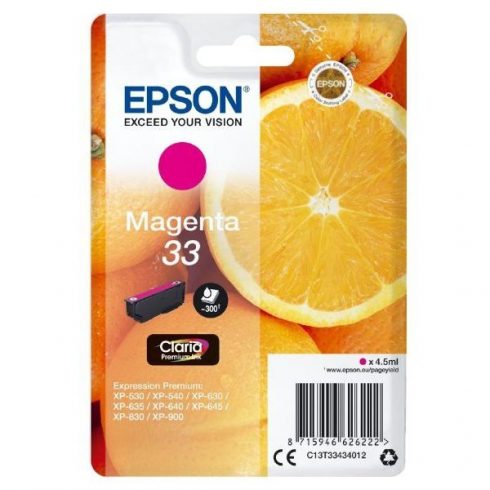 Kartuša s črnilom Epson/ T3343/ Singlepack 33 Claria Premium Ink/ Magenta