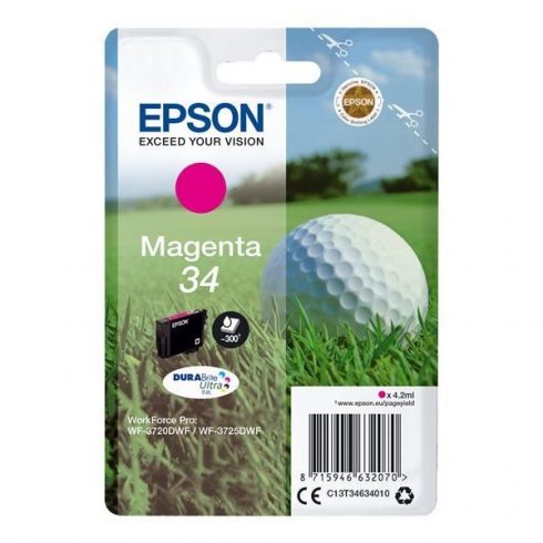 Epson Ink Cartridge/ C13T34634010/ 34 DURABrite Ultra/ WorkForce Pro WF-3720DWF/ Magenta