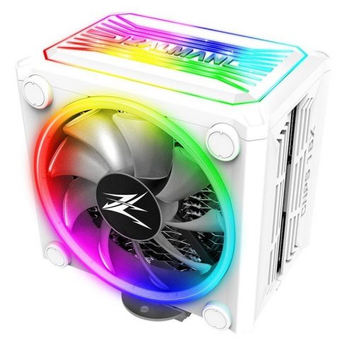 Zalman CPU hladilnik CNPS16X White / 120 mm ventilator / 4 toplotne cevi / RGB / PWM / 165 mm višina / bel