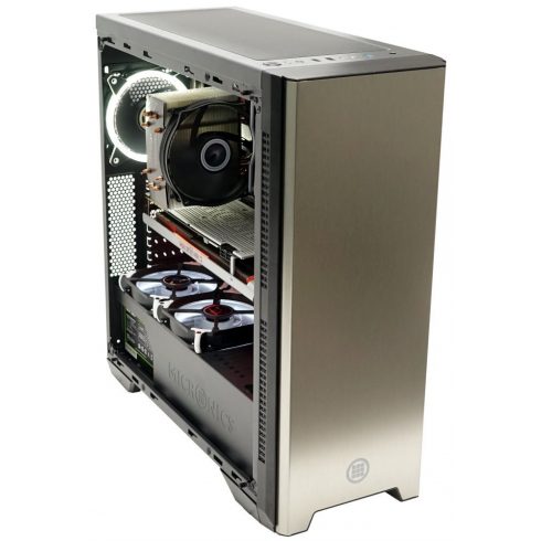 MICRONICS omarica MASTER T4000/ brez napajalnika/ ATX/ 1x USB3.0/ 2x USB2.0/ stransko steklo/ spredaj ALU/ črna