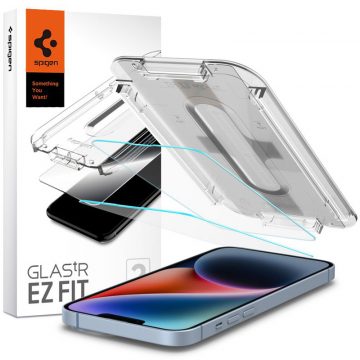   Spigen GLAS.TR EZ FIT 2-Pack - Kaljeno steklo za iPhone 14 / iPhone 13 Pro / iPhone 13 2 kosa