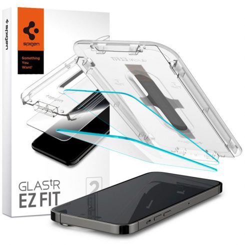 Spigen Glas.TR EZ Fit 2-Pack - Kaljeno steklo za iPhone 14 Pro Max 2 kosa