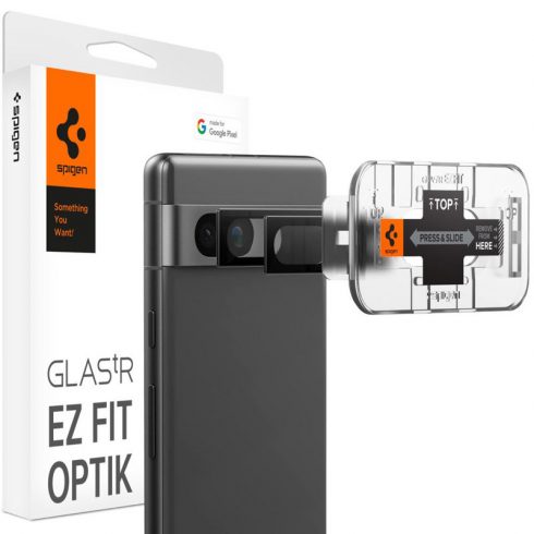 Spigen Optik.TR EZ Fit Camera Lens Protector 2-Pack - Steklo za zaščito leč za Google Pixel 7A (2-pack) (črna)