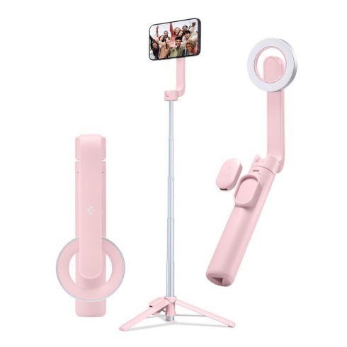 Spigen S570W MagSafe Bluetooth Selfie Stick Tripod - stojalo za pametni telefon / držalo za selfie stick (Misty Rose).