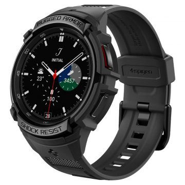   Spigen Rugged Armor Pro - pašček + etui za Samsung Galaxy Watch 6 Classic 43 mm (črna)