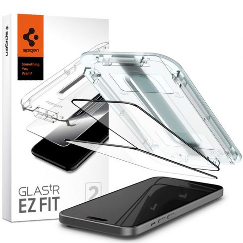 Spigen GLAS.TR EZ FIT FC 2-Pack - kaljeno steklo za iPhone 15 Plus 2 kos (črni okvir)