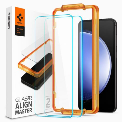 Spigen Alm Glas.TR 2-Pack - Kaljeno steklo za Samsung Galaxy S23 FE (prozorno)