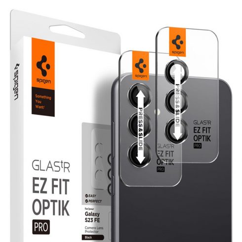 Spigen Optik.TR EZ Fit Camera Lens Protector 2-Pack - Steklo za zaščito leč za Samsung Galaxy S23 FE (2 kosa) (črna)