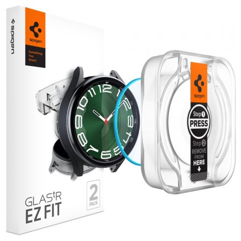 Spigen GLAS.TR EZ FIT 2-Pack - Kaljeno steklo za Samsung Galaxy Watch 6 Classic 47 mm (2 kosa)