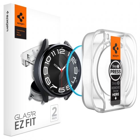 Spigen GLAS.TR EZ FIT 2-Pack - Kaljeno steklo za Samsung Galaxy Watch 6 Classic 43 mm (2 kosa)