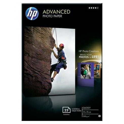 HP Advanced Glossy Photo Paper - 25 listov, 10 x 15 cm, za tiskanje brez robov